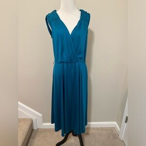 Vintage Teal Sleeveless V-Neck Women's Dress Sprouts
